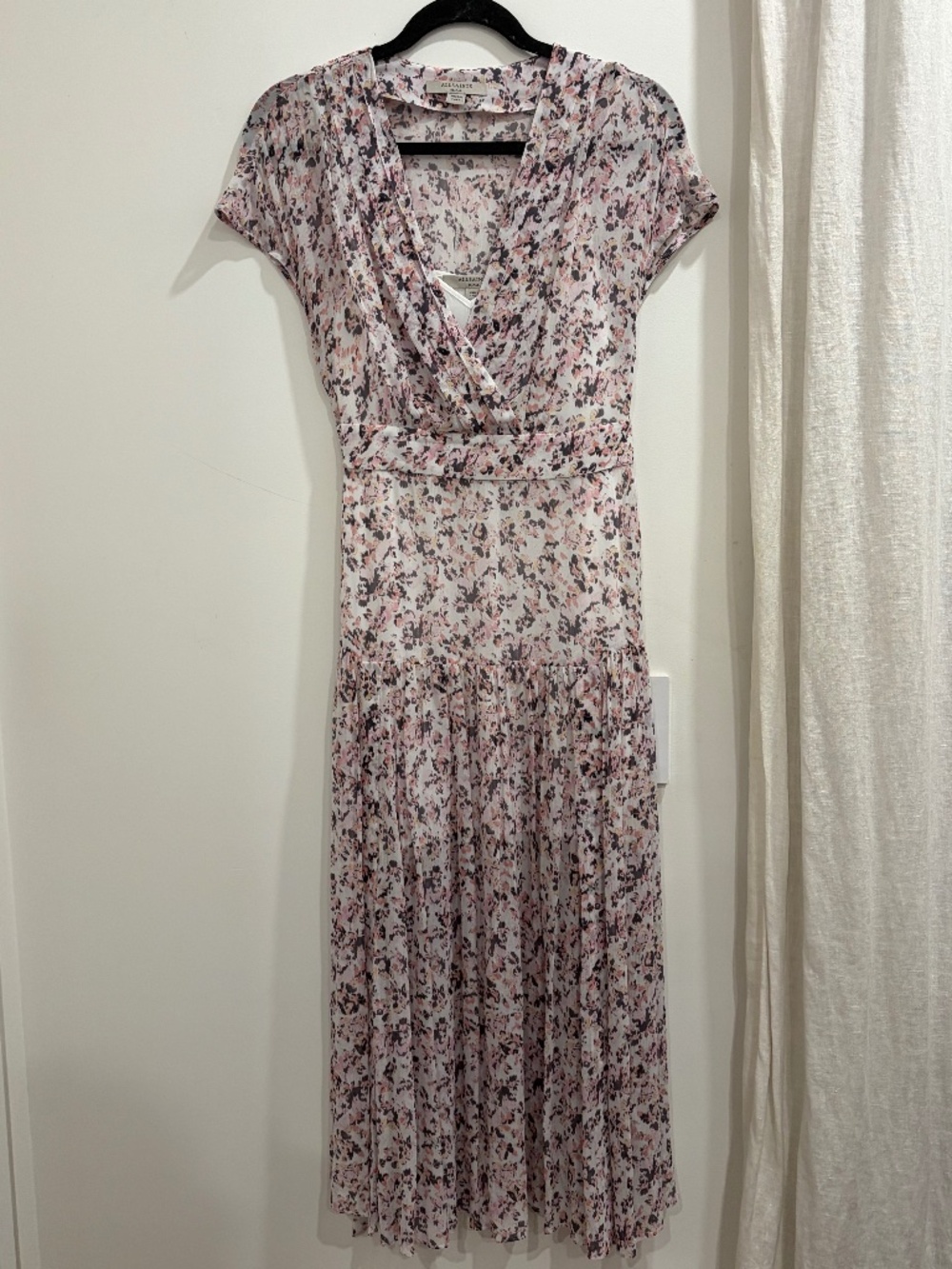 AllSaints Pink Floral Maxi Dress (Size S)
